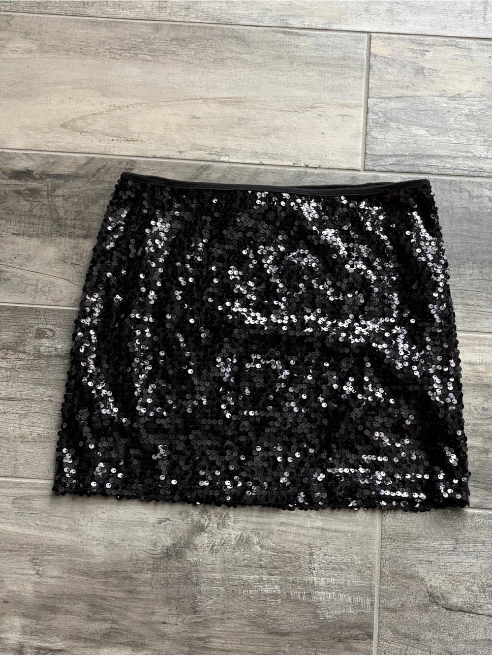 Black Sequin Mini Skirt - Women's Party Skirt